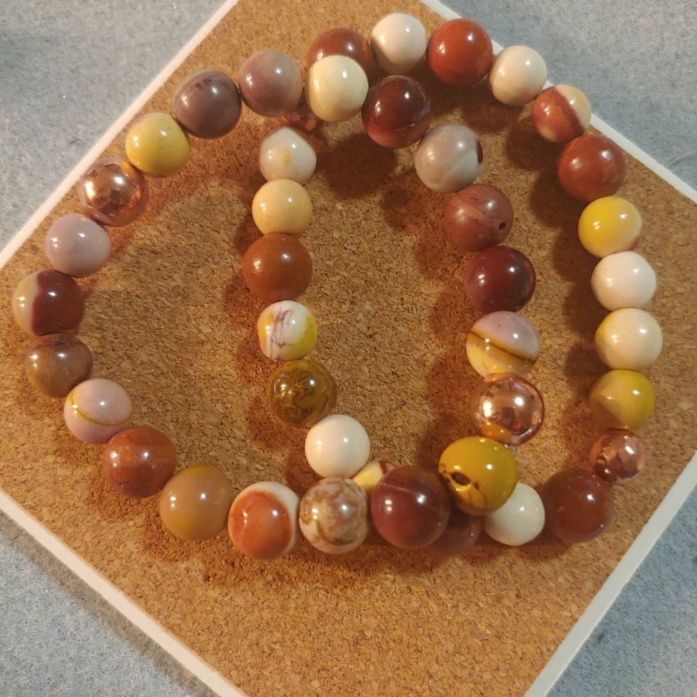 Beaded gemstone braclets